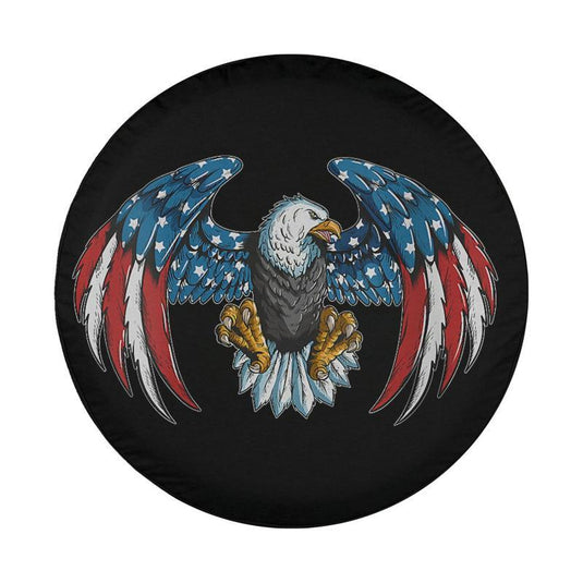 Bird Of Prey America Flag Eagle Bald Eagle Bird Of Prey Spare Tire Cover Thickening Leather Universal