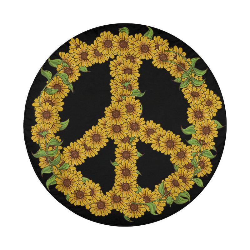 Load image into Gallery viewer, Flower Ladies Power Peace Hippie 60s 70s Women Spare Tire Cover Thickening Leather Universal
