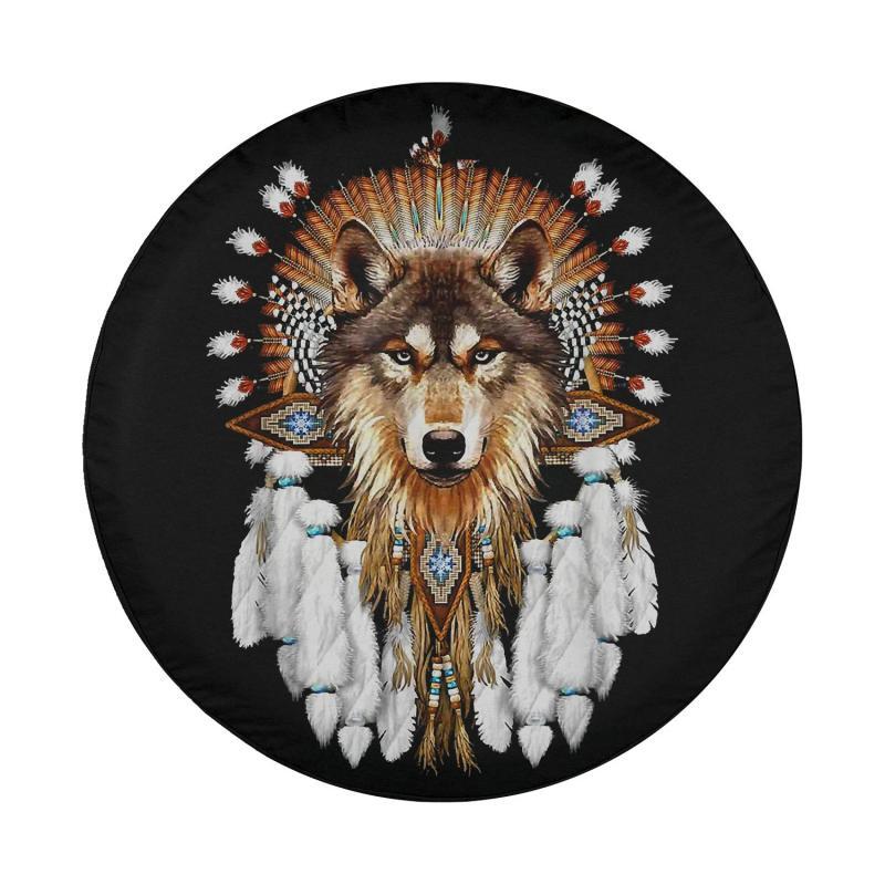 Load image into Gallery viewer, Native American Wolf - Wolf Lovers Spare Tire Cover Thickening Leather Universal
