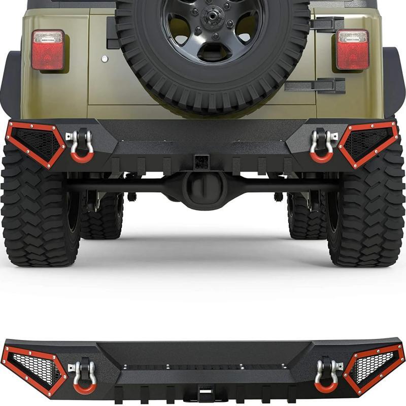 Load image into Gallery viewer, Rear Bumper For 87-06 Jeep Wrangler YJ w/ 2x D-Rings
