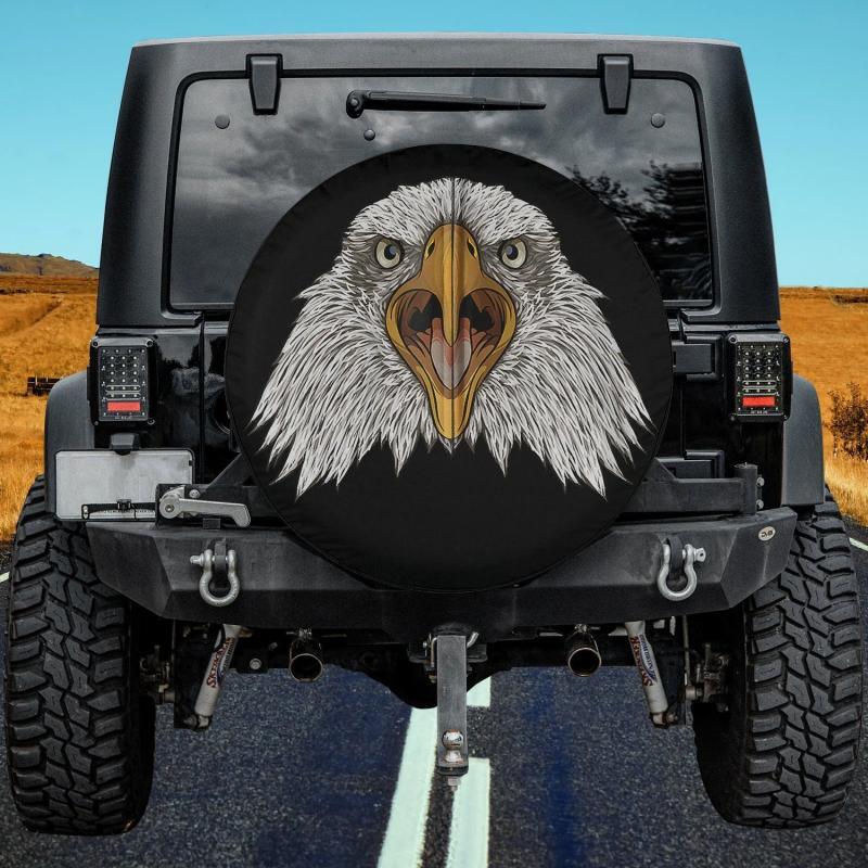 Load image into Gallery viewer, American Bald Eagle Face Bird Patriotic Animal Spare Tire Cover Thickening Leather Universal
