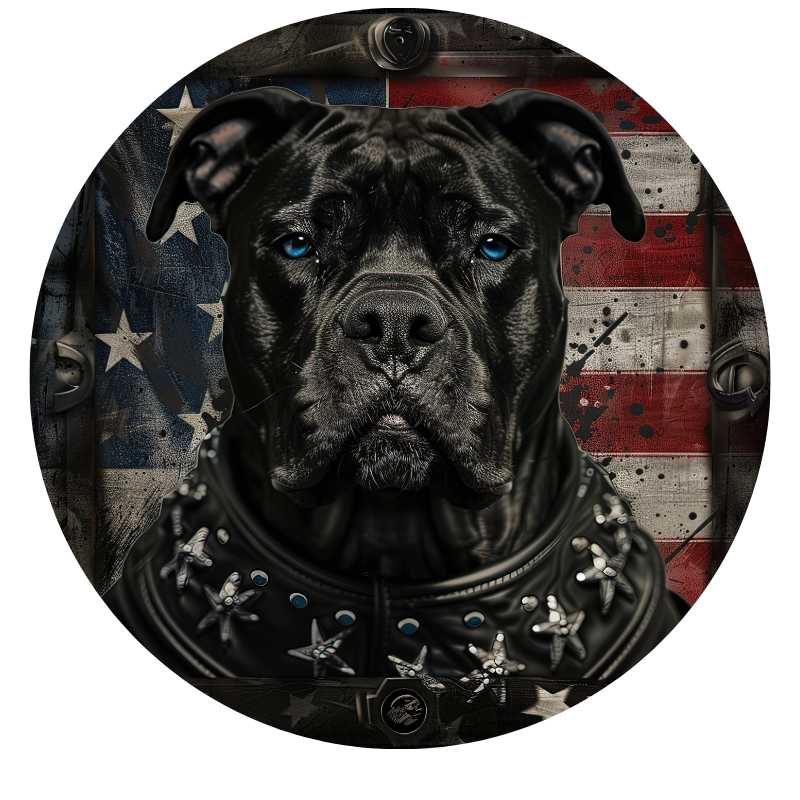 Load image into Gallery viewer, American Flag Dog 2 Spare Tire Cover
