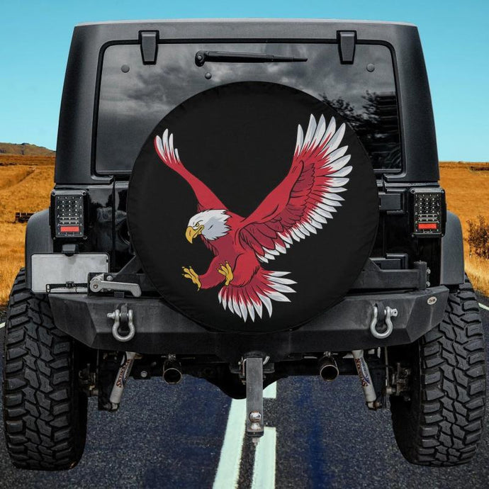 Striking Red Eagle - Bird Watcher Spare Tire Cover Thickening Leather Universal