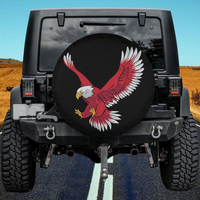 Load image into Gallery viewer, Striking Red Eagle - Bird Watcher Spare Tire Cover Thickening Leather Universal
