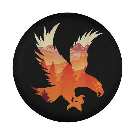 Eagle National Bird Patterned Landscape Wildlife Spare Tire Cover Thickening Leather Universal