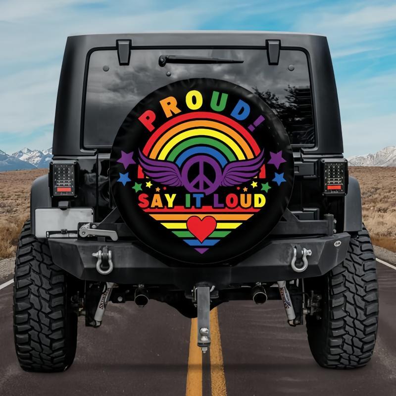 Load image into Gallery viewer, Rainbow Gay Proud Tire Cover
