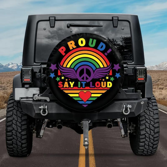 Rainbow Gay Proud Tire Cover