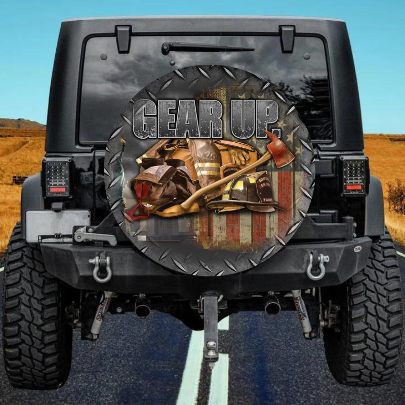 Load image into Gallery viewer, Firefighter 33 spare tire cover thickened leather universal
