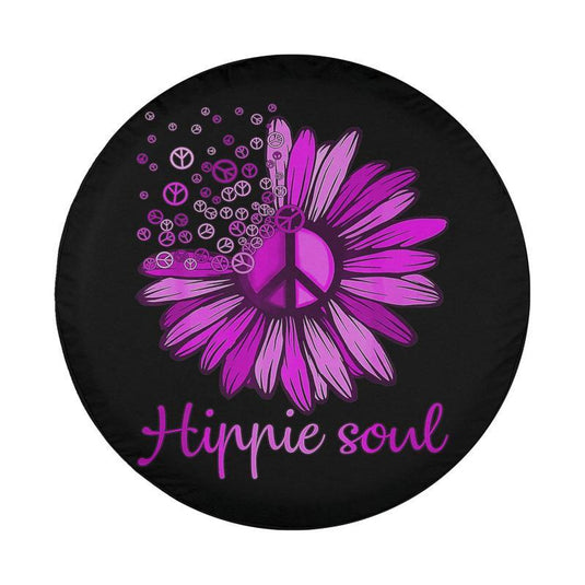 Flower Peace Love Happy Soul Spare Tire Cover Thickening Leather Universal -II