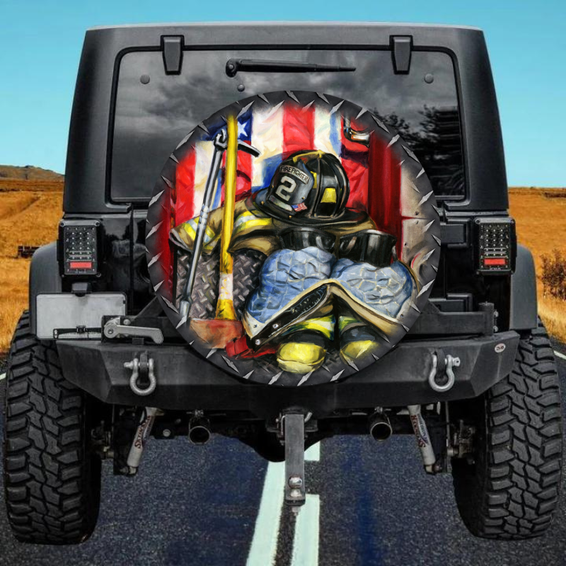 Load image into Gallery viewer, Firefighter 34 spare tire cover thickened leather universal
