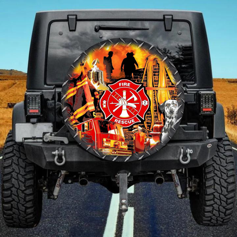 Load image into Gallery viewer, Firefighter 35 spare tire cover thickened leather universal
