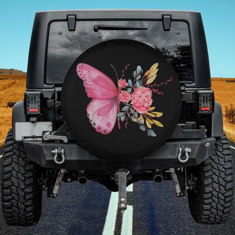 Load image into Gallery viewer, Butterfly Cherry Blossom Flowers Spring Lover Spare Tire Cover Thickening Leather Universal
