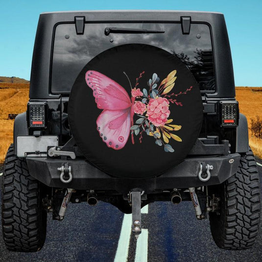 Butterfly Cherry Blossom Flowers Spring Lover Spare Tire Cover Thickening Leather Universal