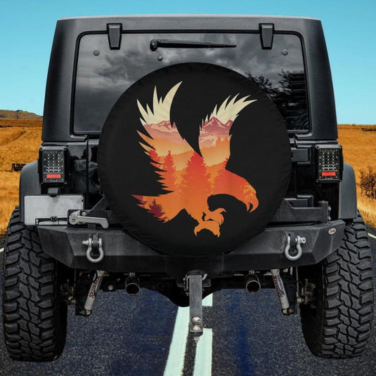 Eagle National Bird Patterned Landscape Wildlife Spare Tire Cover Thickening Leather Universal