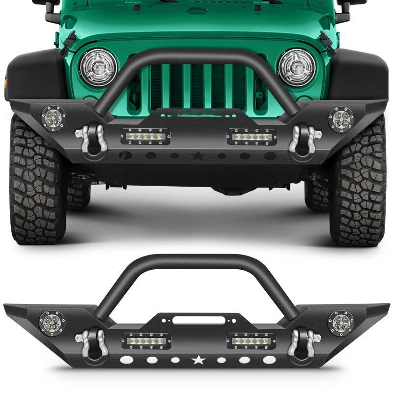 Load image into Gallery viewer, Front Bumper with LED Lights Fits 07-18 Jeep Wrangler JK
