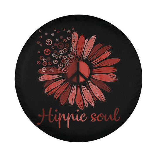 Flower Peace Love Happy Soul Spare Tire Cover Thickening Leather Universal