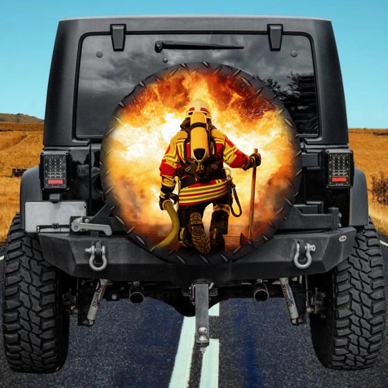 Load image into Gallery viewer, Firefighter 45 spare tire cover thickened leather universal
