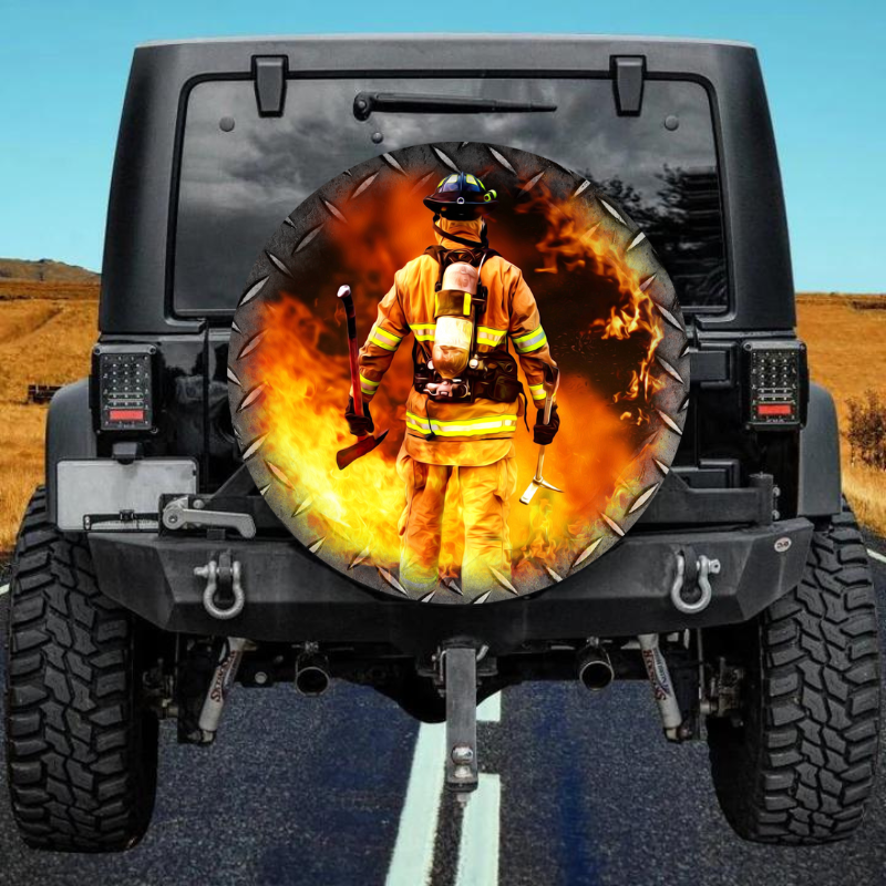 Load image into Gallery viewer, Firefighter 49 spare tire cover thickened leather universal
