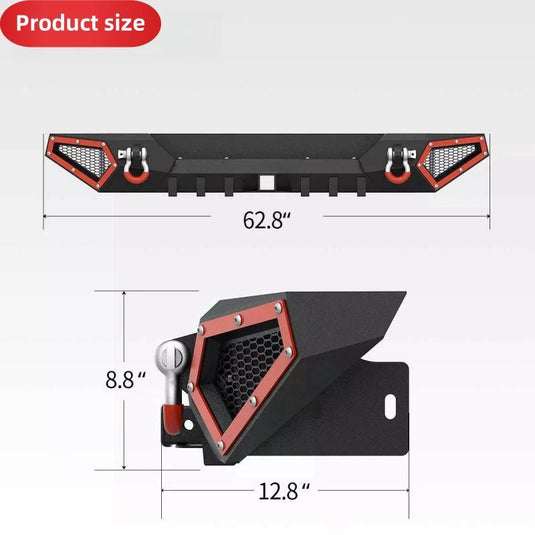 Front / Rear Bumper Combo Fits 07-18 Jeep Wrangler JK Unlimited w