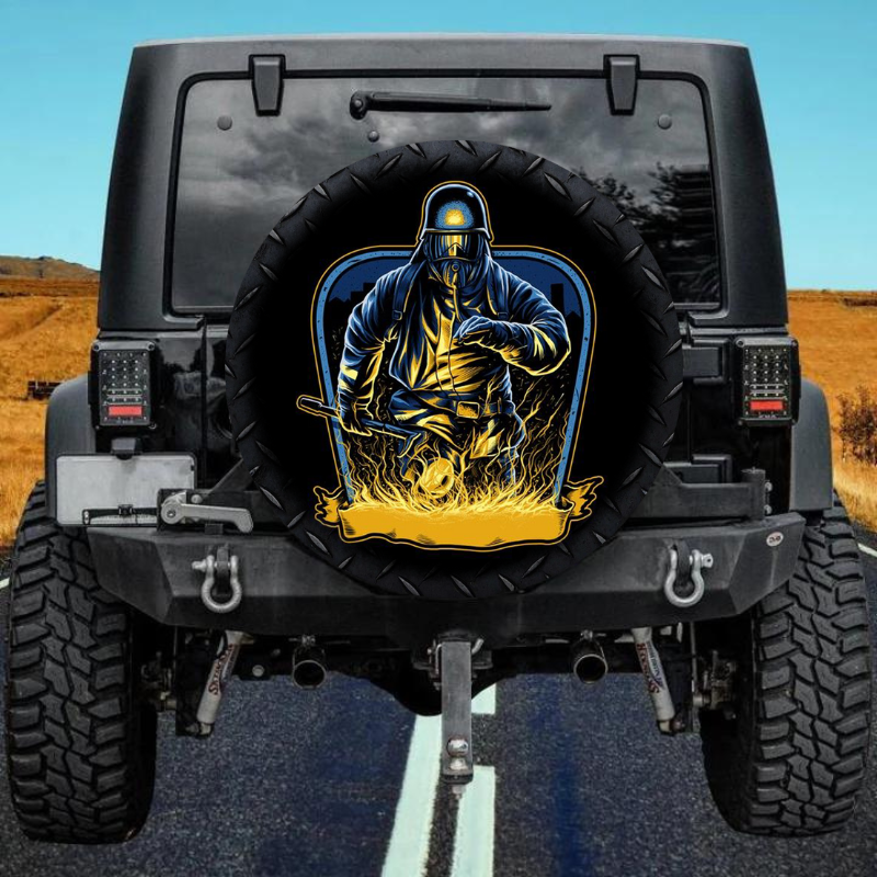 Load image into Gallery viewer, Firefighter 52 spare tire cover thickened leather universal
