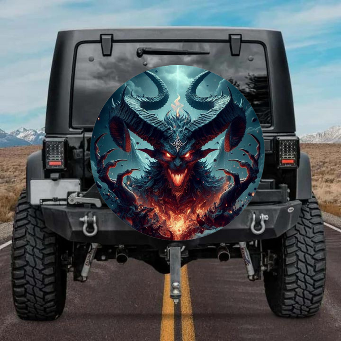 Satan 2 design spare tire cover thickened leather universal