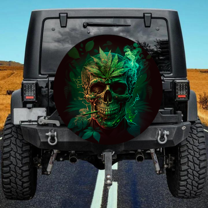 Load image into Gallery viewer, Skull smoke 2 spare tire cover thickened leather universal
