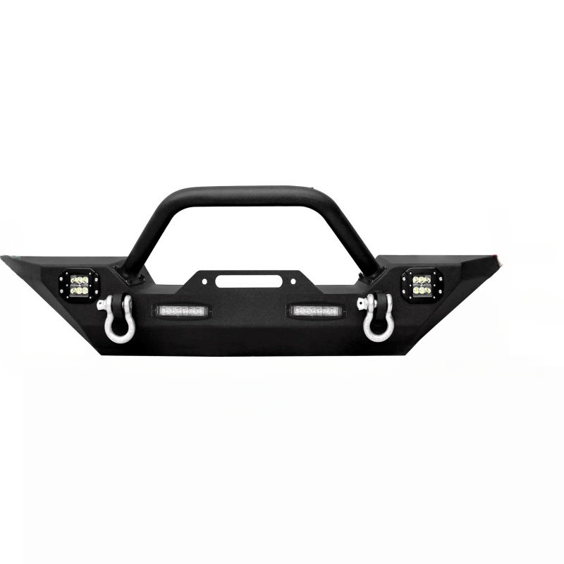 Load image into Gallery viewer, Front Bumper For 07-18 Jeep Wrangler JK Unlimited w/ Winch Plate LED Lights
