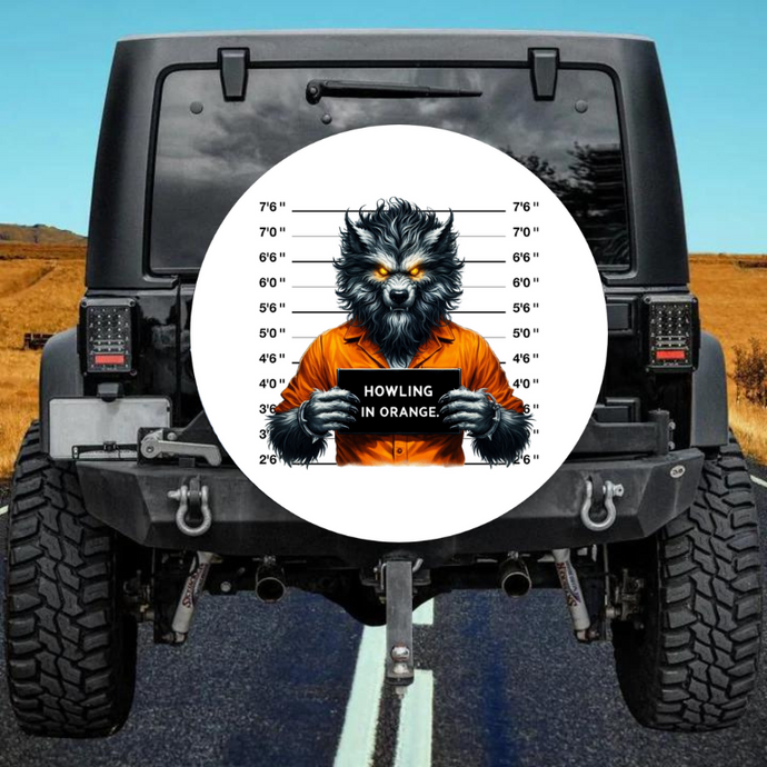 HOWLING IN ORANGE spare tire cover thickened leather universal