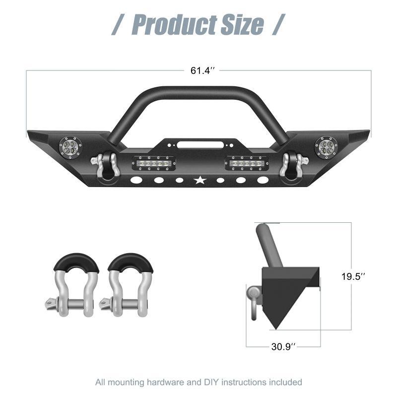 Load image into Gallery viewer, Front Bumper with LED Lights Fits 07-18 Jeep Wrangler JK
