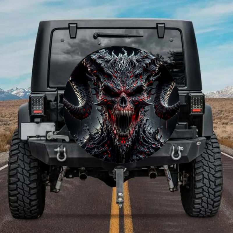 Load image into Gallery viewer, Satan design spare tire cover thickened leather universal
