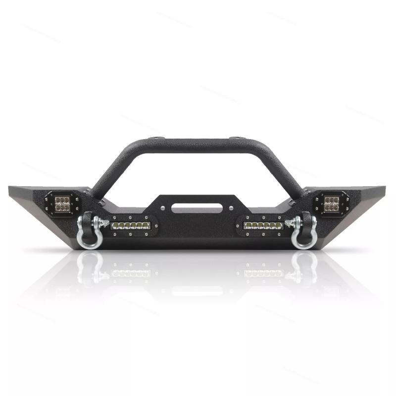 Load image into Gallery viewer, Front Bumper W/ D-Rings &amp; Led Lights Winch Plate For 87-06 Jeep Wrangler YJ
