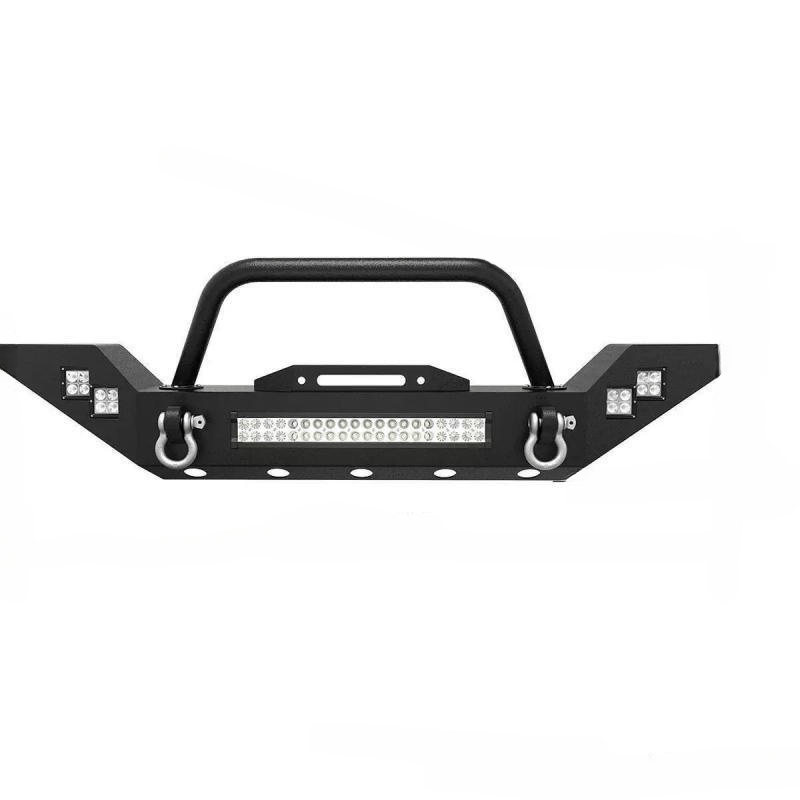 Load image into Gallery viewer, Front Bumper For 07-18 Jeep Wrangler JK Unlimited w/ Winch Plate LED Lights
