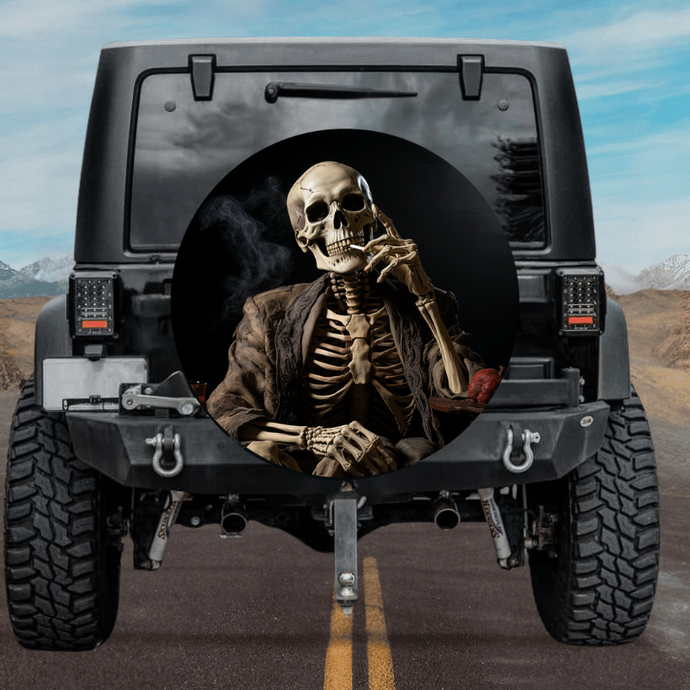 New skull design spare tire cover thickened leather universal - Gift