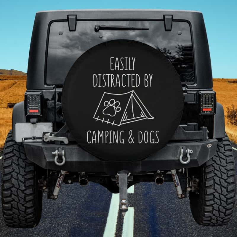 Load image into Gallery viewer, Camping And Dogs Spare Tire Cover Thickening Leather Universal
