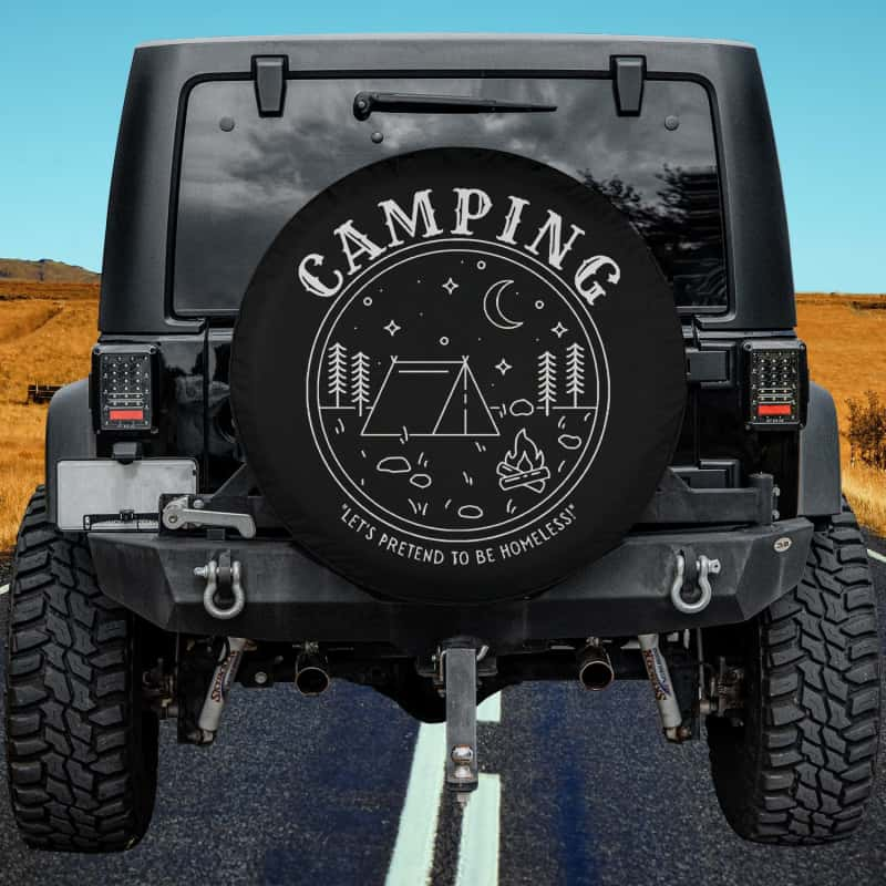 Load image into Gallery viewer, Camping - Let&#39;s Pretend to be Homeless! Spare Tire Cover Thickening Leather Universal
