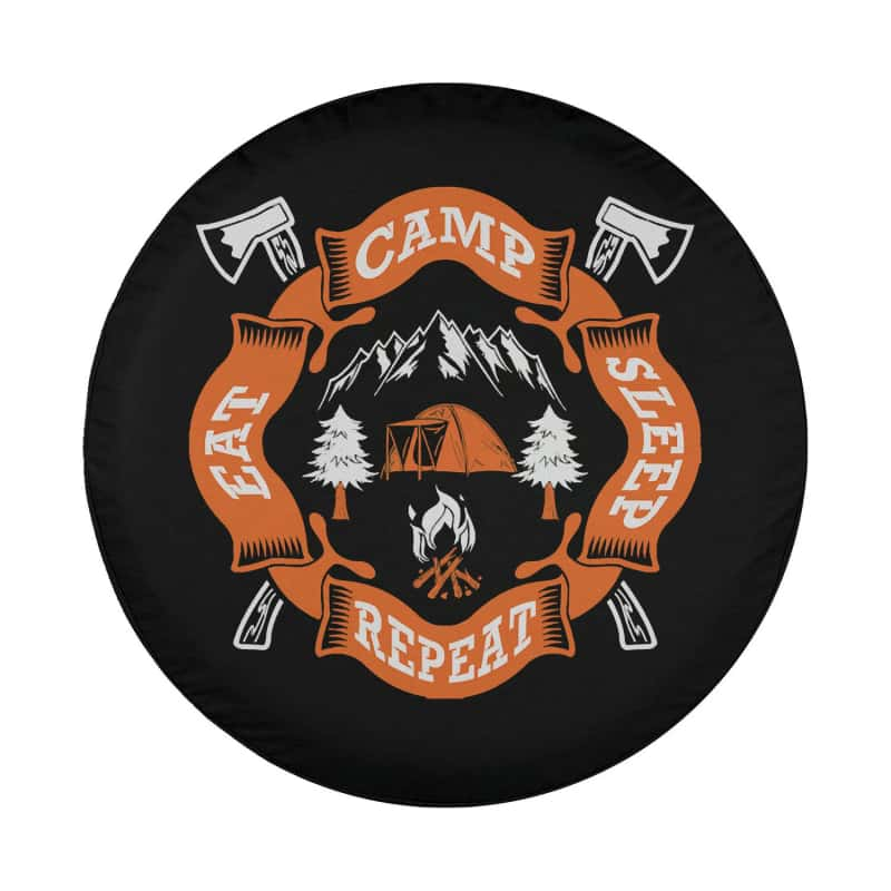 Load image into Gallery viewer, Camp Sleep Repeat Eat Spare Tire Cover Thickening Leather Universal
