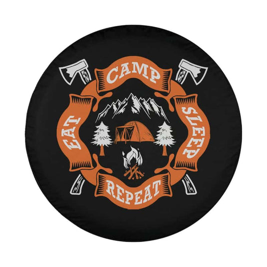 Camp Sleep Repeat Eat Spare Tire Cover Thickening Leather Universal