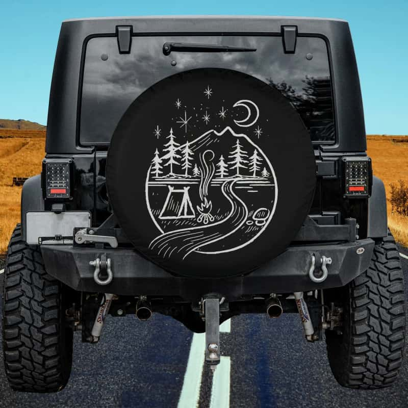 Load image into Gallery viewer, Camping Sign Spare Tire Cover Thickening Leather Universal
