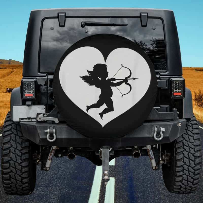 Load image into Gallery viewer, Cupid Heart Red Valentine&#39;s Day Kids Spare Tire Cover Thickening Leather Universal
