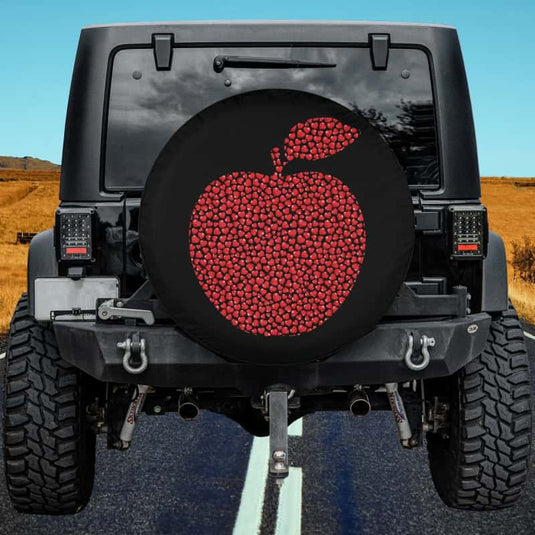 Apple Fruit Lover Heart Shape Apple Valentine's Day Spare Tire Cover Thickening Leather Universal