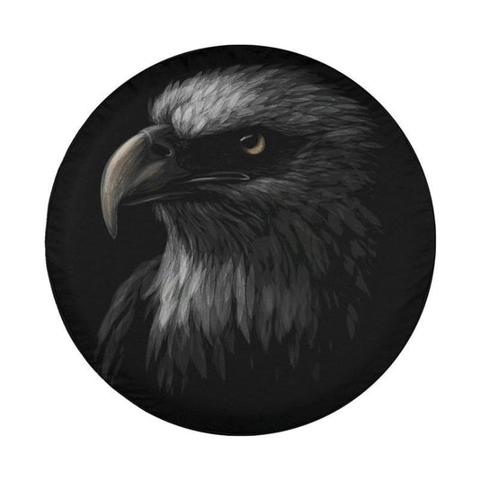 Cute Bald Eagle Head Black Art For Lovers Eagles Birds Spare Tire Cover Thickening Leather Universal