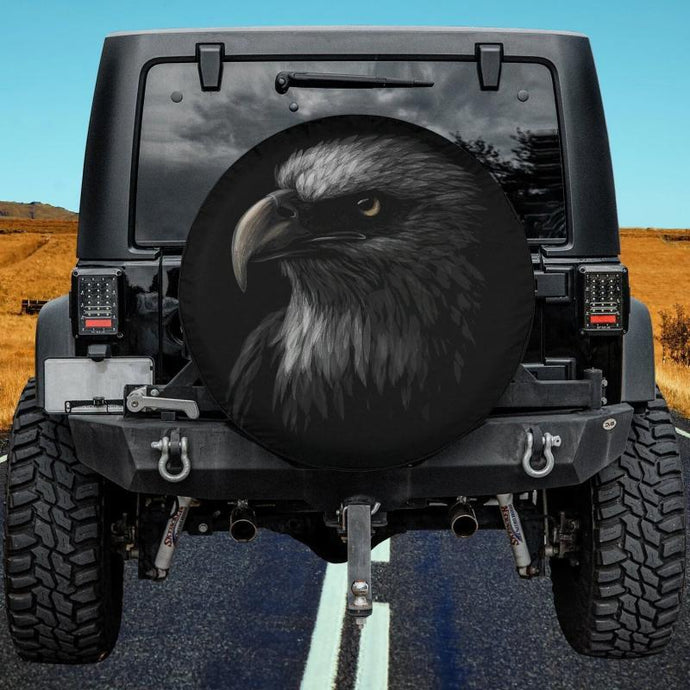 Cute Bald Eagle Head Black Art For Lovers Eagles Birds Spare Tire Cover Thickening Leather Universal