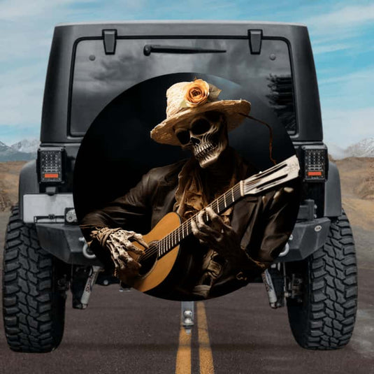 New skull design spare tire cover thickened leather universal - Skeleton guitarist Ⅴ