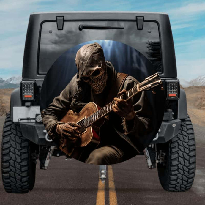 New skull design spare tire cover thickened leather universal - Skeleton guitarist Ⅵ