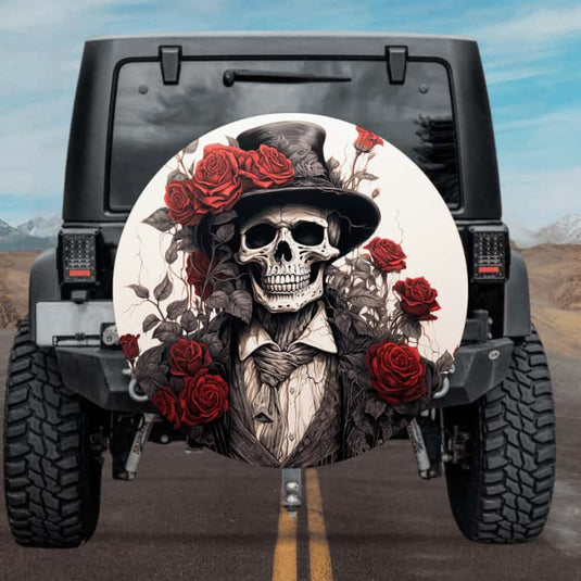 New skull design spare tire cover thickened leather universal - Rose Gentleman Ⅱ