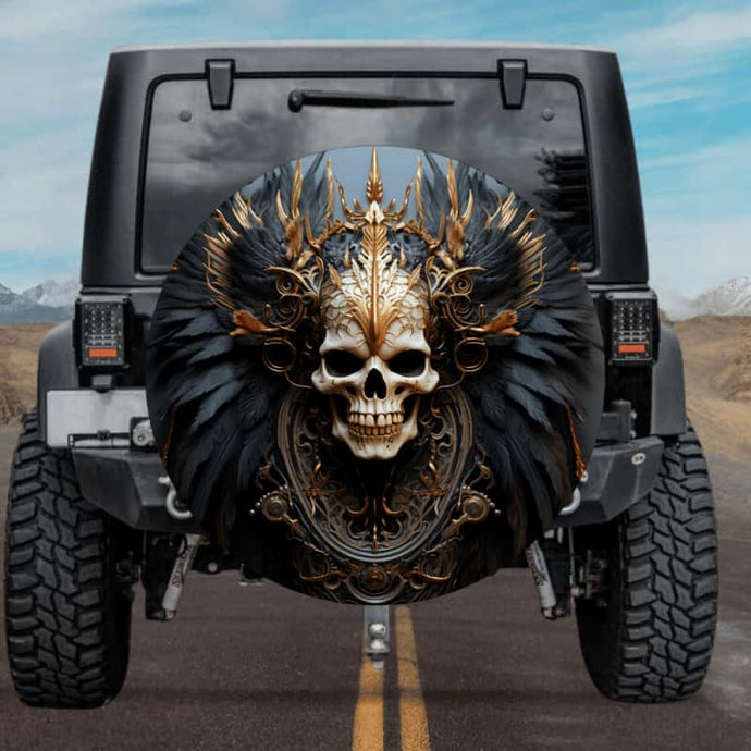 New skull design spare tire cover thickened leather universal - Skeleton Bishop Ⅱ