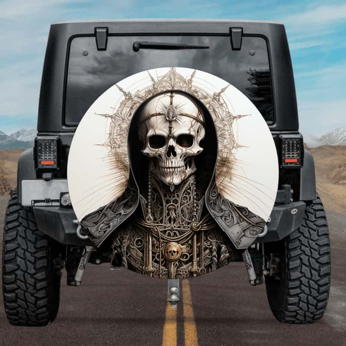 New skull design spare tire cover thickened leather universal - Skeleton Bishop