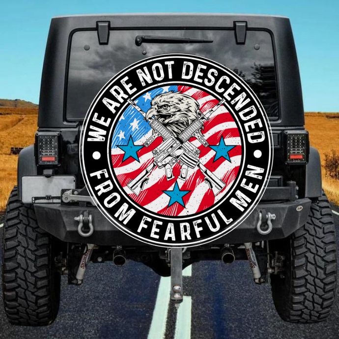 WE ARE NOT DESCENDED FROME FEARFUL MEN spare tire cover thickened leather universal