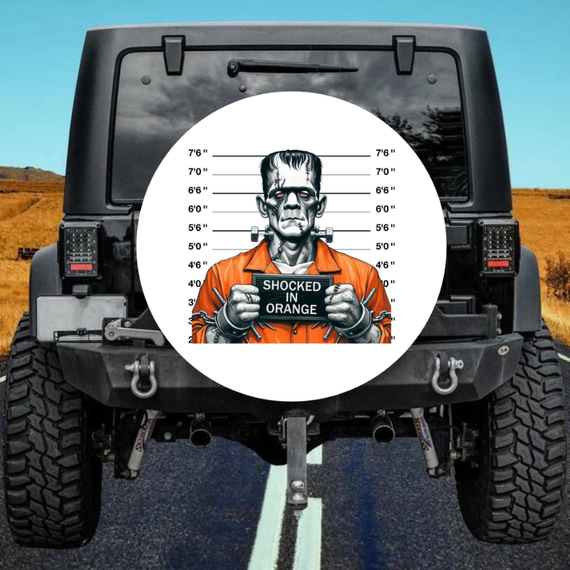 Load image into Gallery viewer, SHOCKED IN ORANGE spare tire cover thickened leather universal
