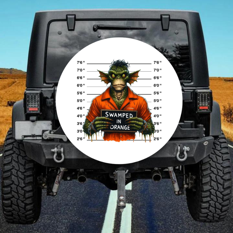 Load image into Gallery viewer, SWAMPED IN ORANGE spare tire cover thickened leather universal
